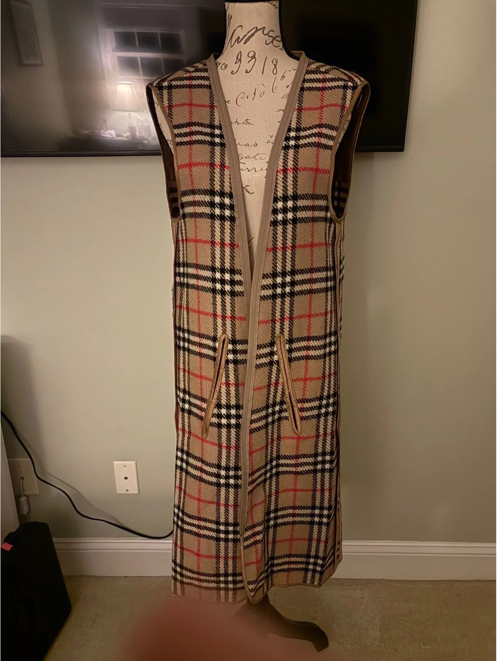 Vintage Burberrys England 100% Wool Nova Check Trench Coat Zip-In Liner V